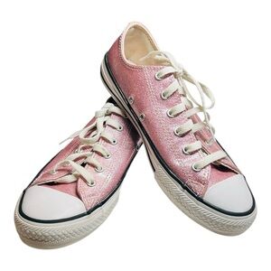 Converse Chuck Taylor All Star Low GS Coated Pink Glitter Sneakers